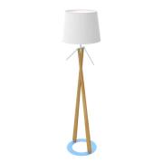 Vloerlamp Zazou LS, textiel-kap, blauwe lamphouder