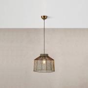 Hanglamp Capanna, metalen kap, antiek messing