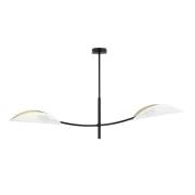 Plafondlamp Lotus, zwart/wit/goud, 2-lamps