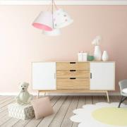 Kinderkamer hanglamp Zsofia 3-lamps wit/roze