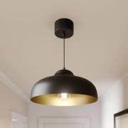 Hanglamp Basca, buiten zwart, binnen goud 1-lamp.