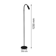 LED vloerlamp Rocco, chroom flexibele arm rood