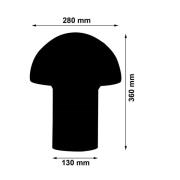 Glazen tafellamp, paddestoelvorm, wit Ø 28 cm