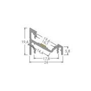 BRUMBERG aanbouw hoekprofiel, lengte 1 meter, zwart