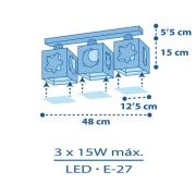 Dalber Moonlight kinderen-plafondlamp 3-lamps