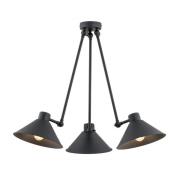 Hanglamp Alan, bewegelijk, zwart, 3-lamps