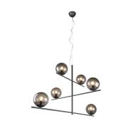 Hanglamp Pure zwenkarmen 6-lamps antraciet/helder