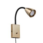 Wandlamp Wanda met stekker, mat messing