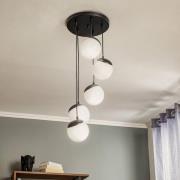 Hanglamp Sfera 5-lamps glas/metaal zwart