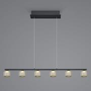 Loft LED hanglamp met rookglas, 6-lamps