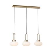 Hanglamp Rezza, lineair, goud, 3-lamps