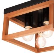 Envostar Phelan plafondlamp 4-lamps hout/zwart