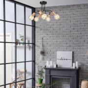 Envostar Joiy deck 5-lamps verdeeld zwart/hout