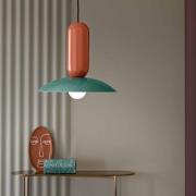 Hanglamp Pau, turquoise/oranje