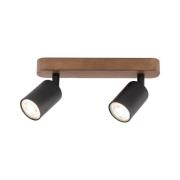 Plafondspot Subrin, noten, 2-lamps