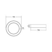 BRUMBERG Biro Circle Ring Plafond 75 cm 50W aan/uit zwart 830