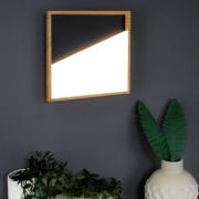 Vista LED wandlamp, zwart/licht hout, 30 x 30 cm