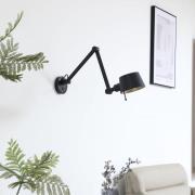 Wandlamp Lucande Silka, zwart, metaal, 9,5 cm hoog