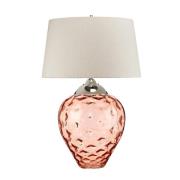 Samara tafellamp, Ø 51 cm, zalm, stof, glas, 2-lamps