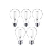 LED filament lamp E27 set van 5 4W 470 lm helder 2.700K