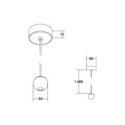 BRUMBERG LED hanglamp Bal, aluminium, zwart/chroom