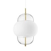 Hanglamp Shahin XL, Ø 38 cm, 5-lamps, wit / helder, glas