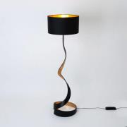 Vloerlamp Vortice, zwart/goud, hoogte 157 cm, ijzer