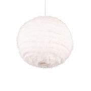 Harige hanglamp, Ø 35 cm, zandkleurig, synthetisch pluche