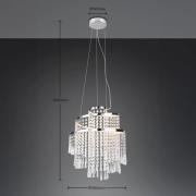 Pomp LED hanglamp, Ø 38 cm, chroom, acryl/metaal, CCT