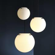 FRANDSEN hanglamp Koi, glas, wit/zwart, Ø 19 cm