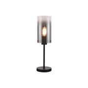 Ventotto tafellamp, zwart/rook, hoogte 57 cm, metaal/glas