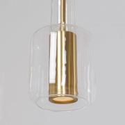 Kare Candy Bar hanglamp, goudkleurig, staal, glas, 5-lamps.