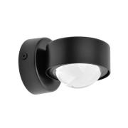 Lindby wandspot Jyla, zwart, 3.000 K, naar beneden, lens