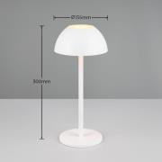 Ricardo LED tafellamp, wit, hoogte 30 cm, kunststof