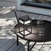 Lucande LED solar tafellamp Tilena, hoekig, zwart, dimbaar