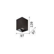 Ideal Lux downlight Nitro Square, zwart, hoogte 12 cm