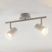 Lindby plafondspot Jorell, wit, 32 cm, 2-lamps, metaal, GU10