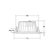 BRUMBERG LED inbouwdownlight Lydon Midi, aan/uit, 4.000 K