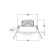 BRUMBERG LED inbouwspot Tirrel-R, RC, ronde driver, mat aluminium