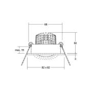 BRUMBERG inbouwspot Tirrel-S, RC, ronde driver, structuur wit