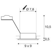 SLV inbouwspot New Tria 1 GU10, aluminium