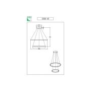 Giotto LED hanglamp, Ø 80 cm, 2-lamps, zwart