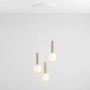 Hanglamp 1098E, 3-lamps, wit/messing