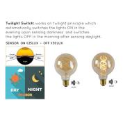 LED lamp E27 Globe 4W 2.200K amber sensor