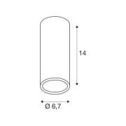 Plafondlamp SLV Enola B, messingkleurig, aluminium, hoogte 14 cm