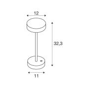 SLV LED oplaadbare lamp Vinolina, zwart, CCT, aluminium, hoogte 32,3 c...