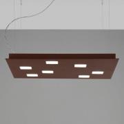 Hoekige LED hanglamp Quarter, bruin