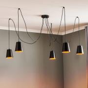 Hanglamp Link met 5 afzonderlijke kappen, zwart