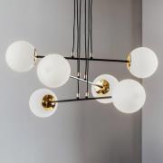 Hanglamp Ognis 6, 6-lamps, zwart/goud