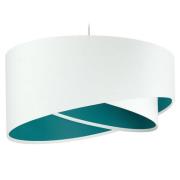 Vivien hanglamp, tweekleurig, wit/turquoise